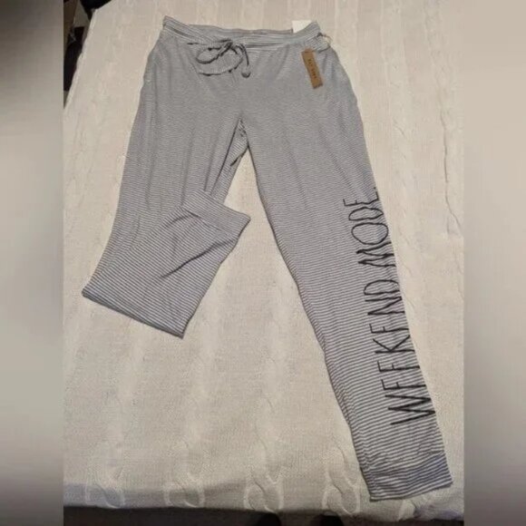 Rae Dunn Jogger Lounge Pajama Pants Weekend Mode Size M NWT - Picture 1 of 1
